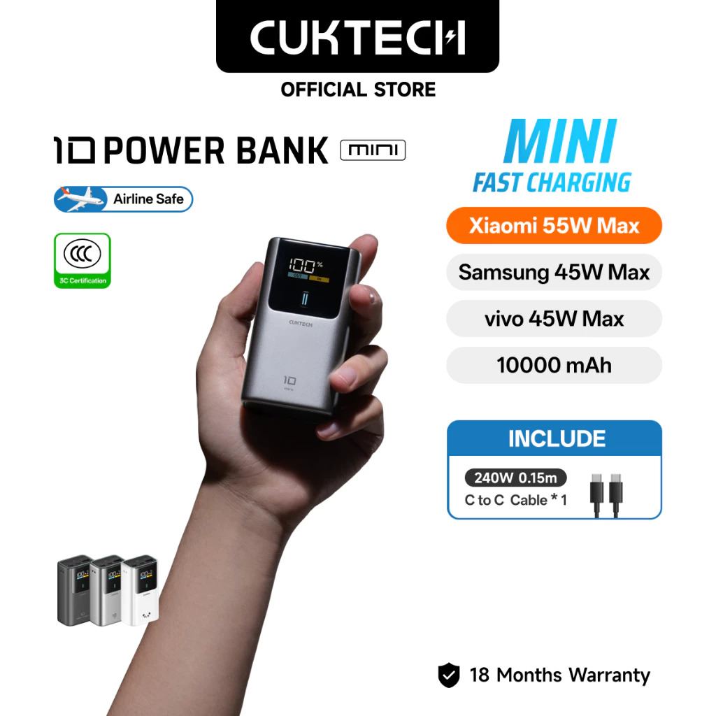 CUKTECH Mini 55W Fast Charging 10000mAh Powerbank
